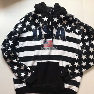 Black and White American Flag Washington DC hoodie
